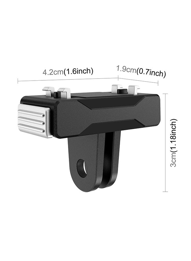 O Ozone Magnetic Quick-Release Adapter Base for Insta360 X5 / Ace Pro 2 |Compact ABS Camera Mount Accessory for Fast Switching, Secure Fit- Black - Image 3