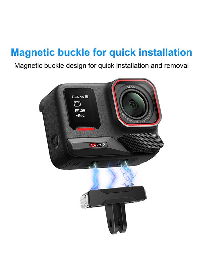 O Ozone Magnetic Quick-Release Adapter Base for Insta360 X5 / Ace Pro 2 |Compact ABS Camera Mount Accessory for Fast Switching, Secure Fit- Black - Image 5