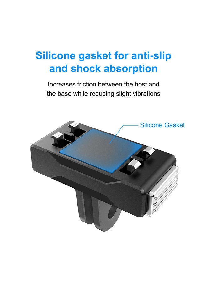 O Ozone Magnetic Quick-Release Adapter Base for Insta360 X5 / Ace Pro 2 |Compact ABS Camera Mount Accessory for Fast Switching, Secure Fit- Black - Image 4