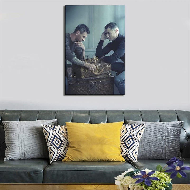 ARS Football Sports Superstar Lionel Messi And Cristiano Ronaldo Poster Picture Canvas Wall Art Print Modern Home Room Game Art Decor, Unframed Canvas Poster. Size Available - Image 3