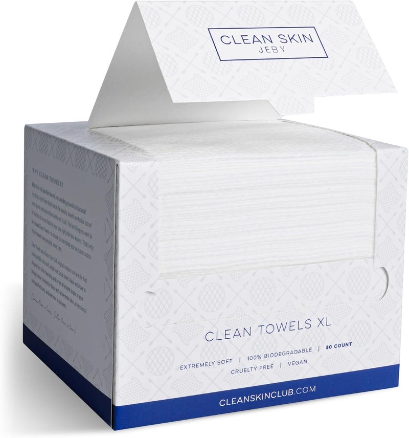 مناديل وجه لوفه القابلة للاستخدام مرة واحدة مناديل تنظيف للعناية بالبشرة وإزالة المكياج مناديل تنظيف الوجه خالية من الوبر 2630 سم مناديل تنظيف قابلة للتحلل للبشرة الحساسة 50 قطعة