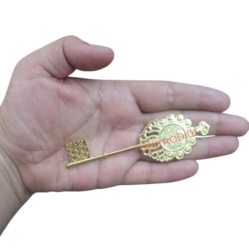 ASTRODIDI Bronze Kuber Kunji Key Original Vastu Fengshui for Wealth & Prosperity | Kept in Temple of House, Office & Factory and Almirah for Getting Blessed by Lord Kuber (Color: Yellow), 40 x 80 Mm - Image 4