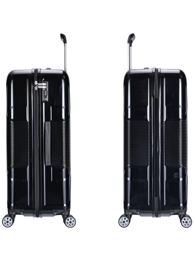 eminent Hard Case Suitcase Trolley Luggage Set of 3 Polycarbonate Lightweight 4 Quiet Double Spinner Wheels Travel Bags With TSA Lock KJ84 Black