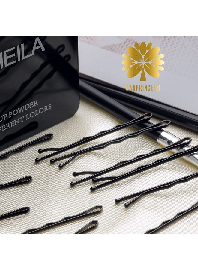 كان برنسيس مجموعة دبابيس شعر KANPRINCESS 100 قطعة بطول 2 بوصة، مشابك تثبيت آمنة للنساء والفتيات وصالونات تصفيف الشعر مع صندوق تخزين شفاف (أسود) - Image 5