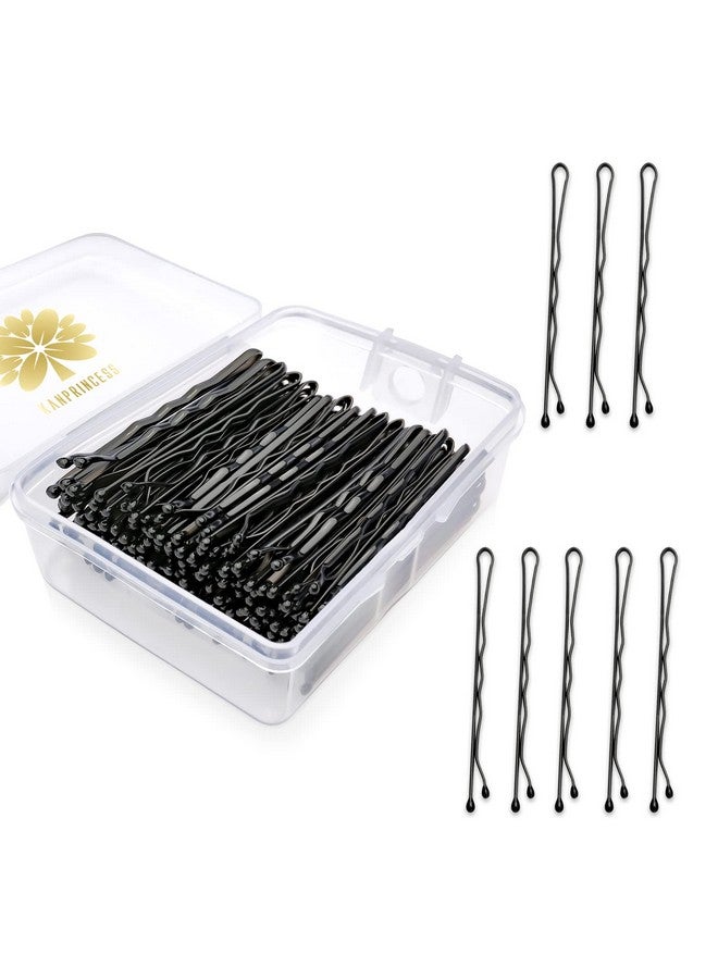 كان برنسيس مجموعة دبابيس شعر KANPRINCESS 100 قطعة بطول 2 بوصة، مشابك تثبيت آمنة للنساء والفتيات وصالونات تصفيف الشعر مع صندوق تخزين شفاف (أسود) - Image 1
