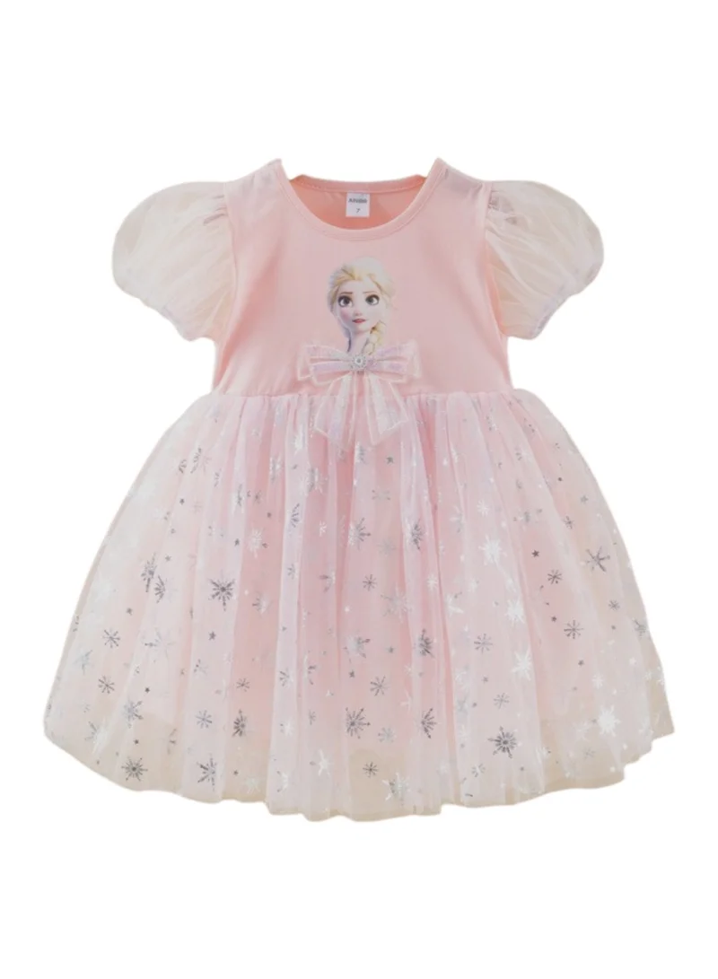 D'Daniela D'Daniela Elsa Stardust Princess Dress with Puff Sleeves - Pink