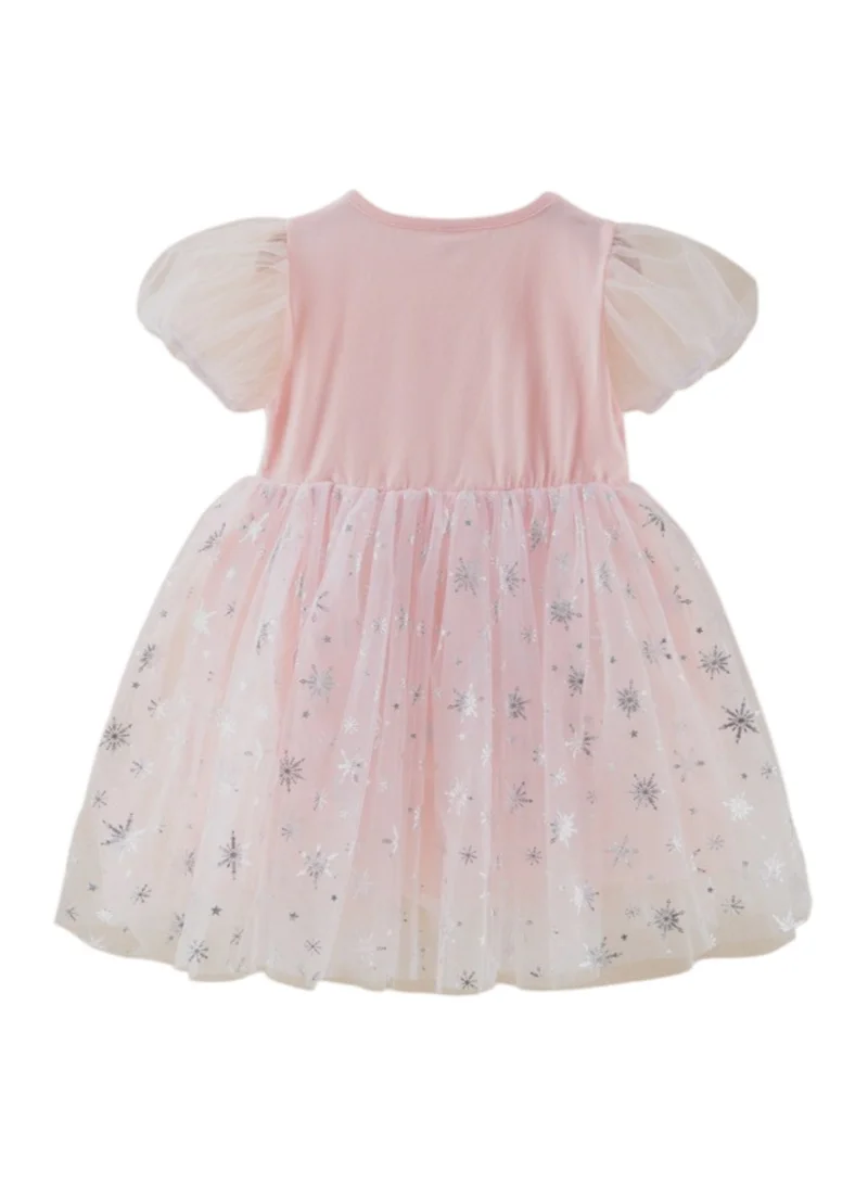 D'Daniela D'Daniela Elsa Stardust Princess Dress with Puff Sleeves - Pink