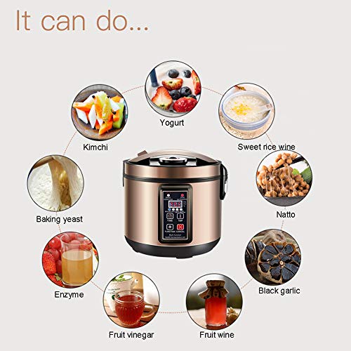 MLGB 6L Black Garlic Fermenter,Yogurt Maker with Adjustable Temperature & Time Control,Kimchi machine,Sweet Rice Wine Maker Full Automatic,Natto Maker,FCC UL Listed - Image 2