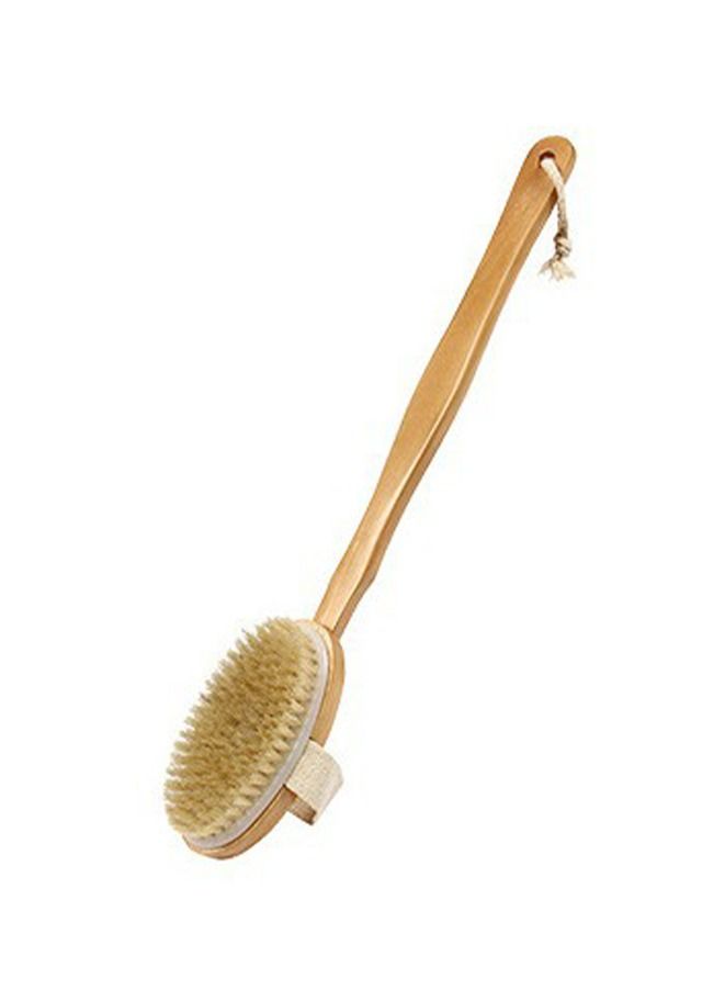 Wooden Long Handle Bath Brush brown 41cm - Image 1