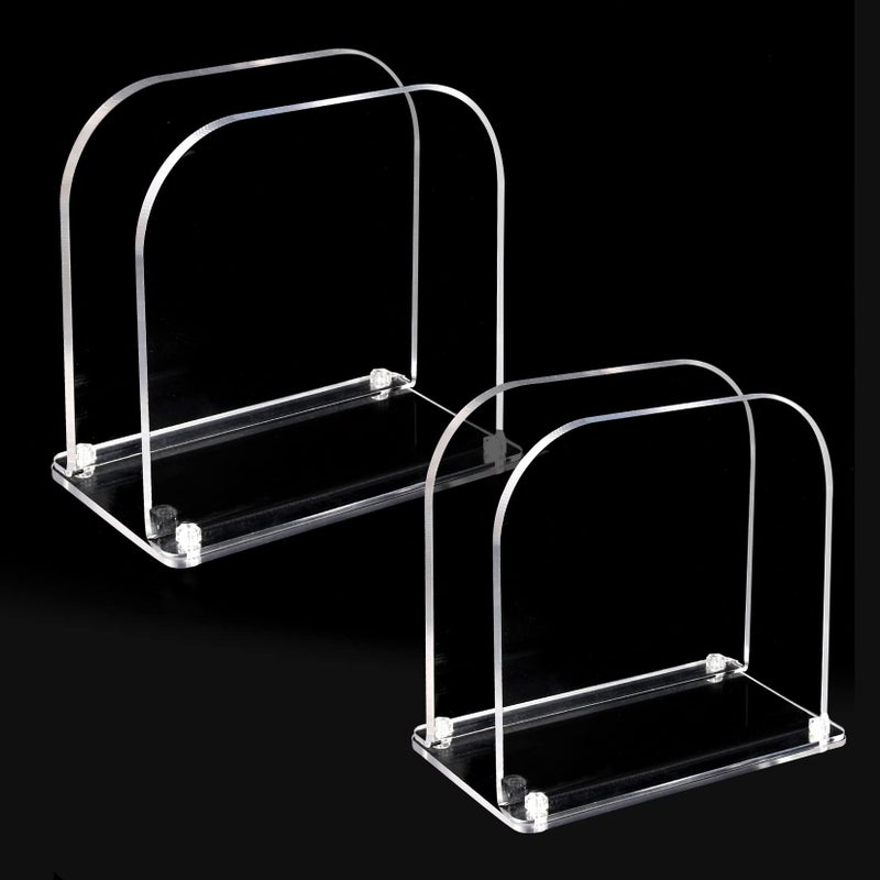 YesFresh Napkin Holder Clear 2Count SetUpright Windproof Napkin Holders for KitchenAssembly Home Dco Acrylic Tissue Dispenser for Dinner KitchenClear