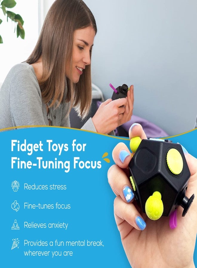 PILPOC theFube Fidget Cube, 6-Sided Stress Relief Infinity Cube for Adults & Kids, Boosts Concentration, Mindfulness Aid, Silent & Audible Modes, Includes Carry Case for Portability (Midnight-Crimson) - Image 2