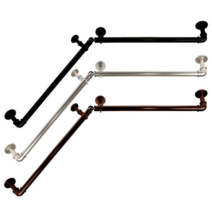 1 BLACKOUT CORNER CURTAIN ROD 2848 INCH BLACK