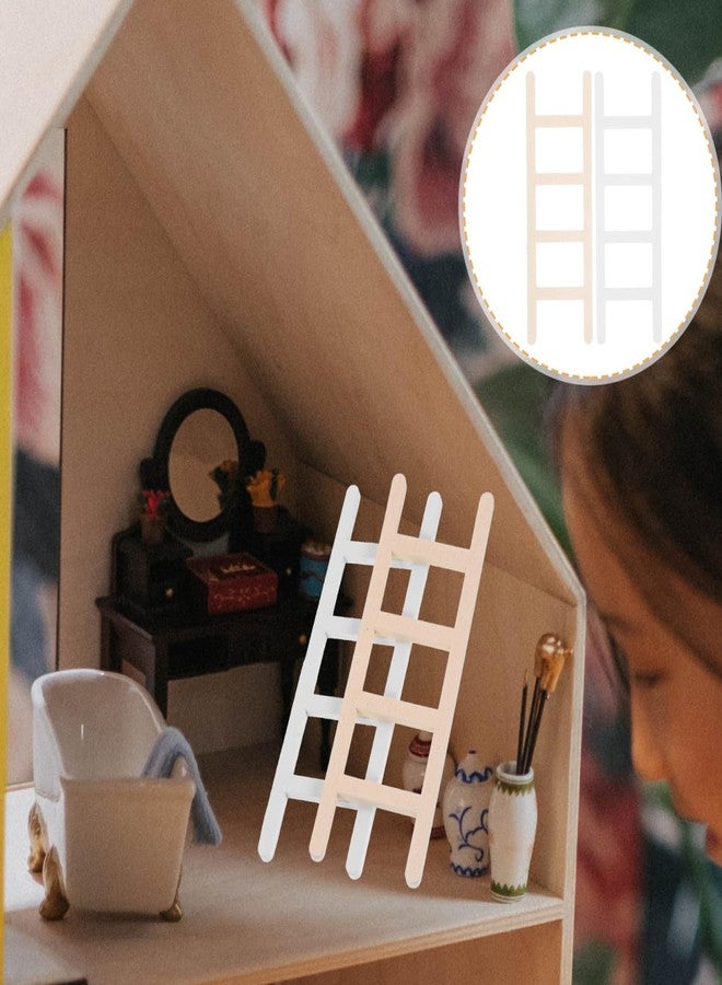 OATIPHO Mini House Ladder 4 Pack 4.33 Inch Wooden Miniature Ladder for Dollhouse Accessories Mini House DIY Fairy Garden and Landscape Decoration - Image 5