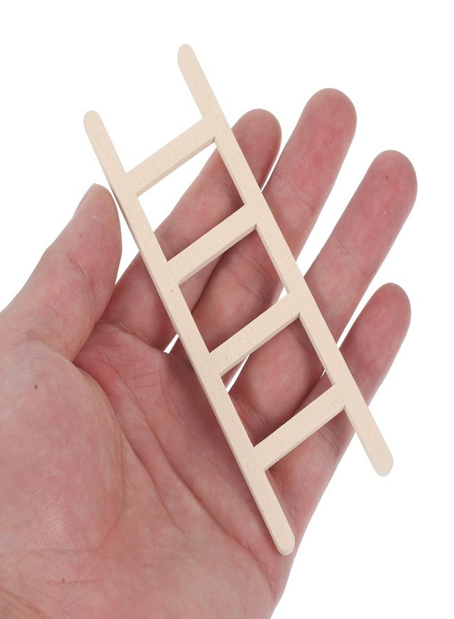 OATIPHO Mini House Ladder 4 Pack 4.33 Inch Wooden Miniature Ladder for Dollhouse Accessories Mini House DIY Fairy Garden and Landscape Decoration - Image 2
