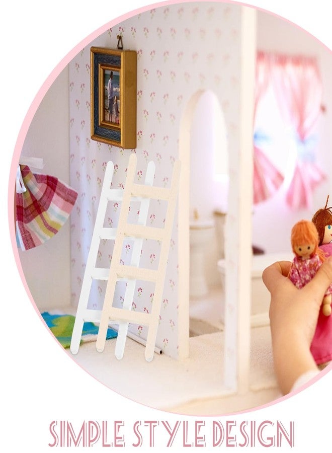OATIPHO Mini House Ladder 4 Pack 4.33 Inch Wooden Miniature Ladder for Dollhouse Accessories Mini House DIY Fairy Garden and Landscape Decoration - Image 4