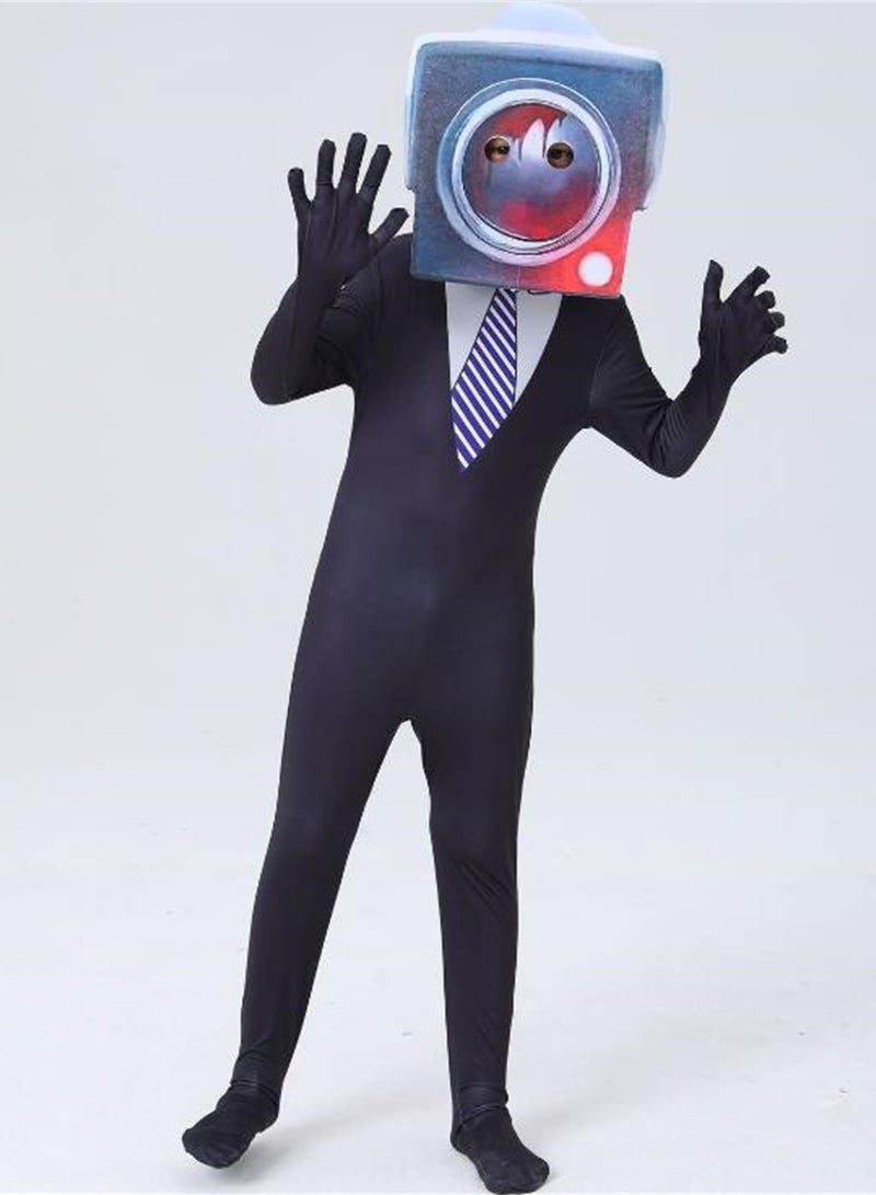 Toilet man cos costume tights TV camera jumpsuit video game cosplay costume - Image 3