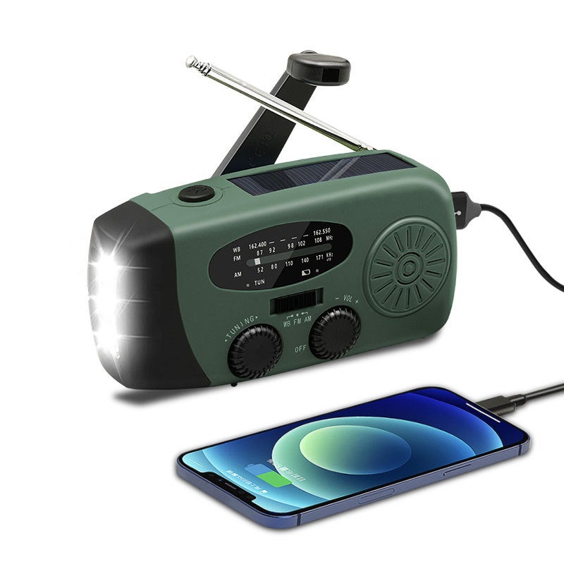Popular Emergency Radio, Multi-Functional Hand-Cranked Power Generation Radio, Solar-Powered Outdoor Charging Radio - Image 1