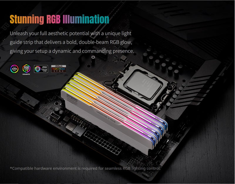 KLEVV Urbane V RGB DDR5 32GB (2x16GB) 6000MHz CL30 SK Hynix A-Die 1.35V Gaming Desktop Ram Memory XMP 3.0 / AMD Expo Ready (KD5AGUA80-60A300M) - Image 4