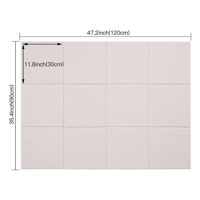 PANSDORE Large Cork Board Alternative, 11.8''x11.8'' 12 Pack Felt Bulletin Board with Safe Removable Adhesive Tabs, Connectable Felt Wall Tiles Bulletin Boards Cork Boards for Walls (Light Pink, 12 Panels) - Image 2