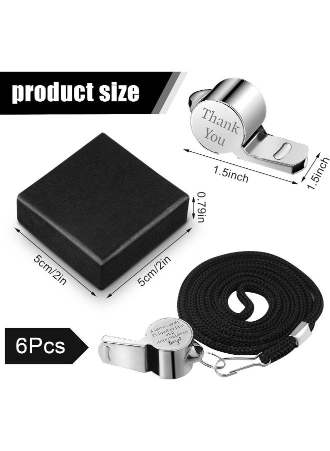 Oudain Coach Whistle with Lanyard Football Soccer Gifts for Men Women Thank You Engraved Whistle with Gift Box Stainless Steel Loud Sound Whistles for Coaches Referees - Image 2