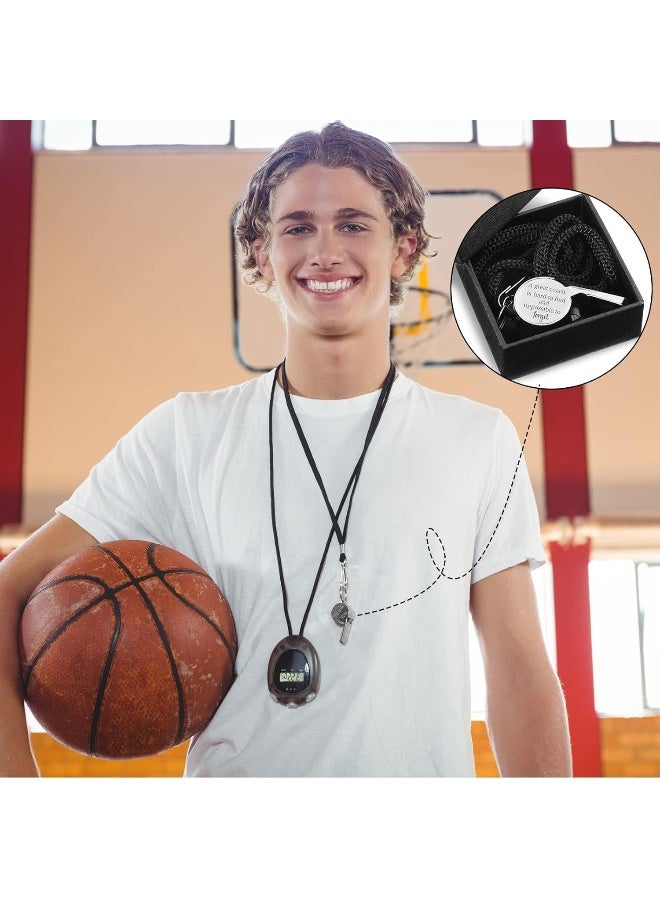 Oudain Coach Whistle with Lanyard Football Soccer Gifts for Men Women Thank You Engraved Whistle with Gift Box Stainless Steel Loud Sound Whistles for Coaches Referees - Image 4