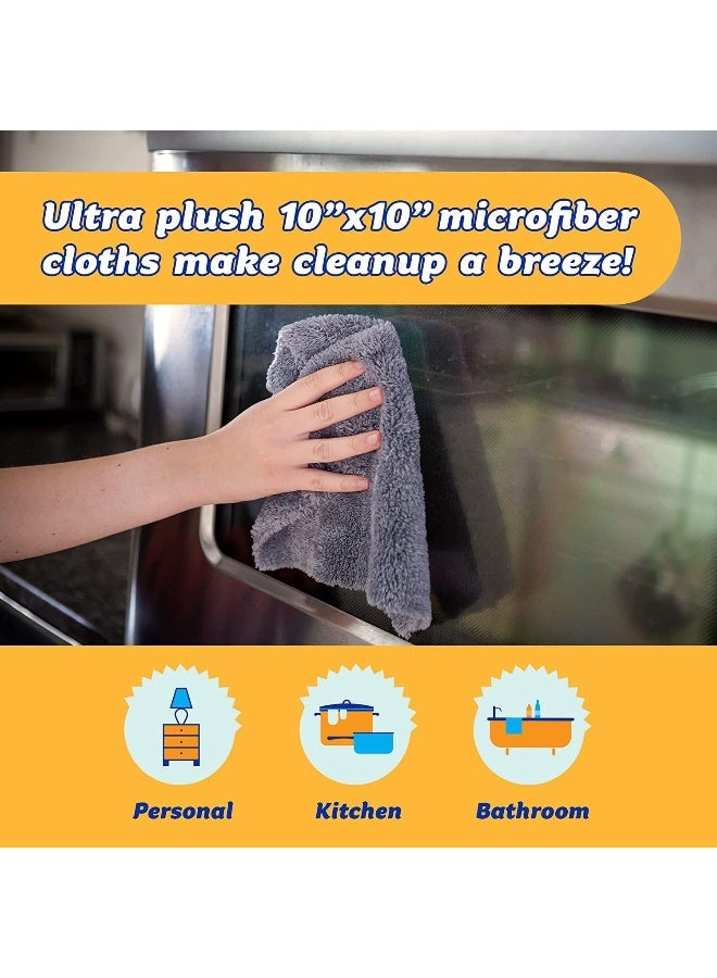 Scrub Daddy Microfiber Cloths - All Purpose Super Soft & Ultra Plush Microfiber Towels - Contains Grey & Yellow Cleaning Rags (2 Pack) - Image 2