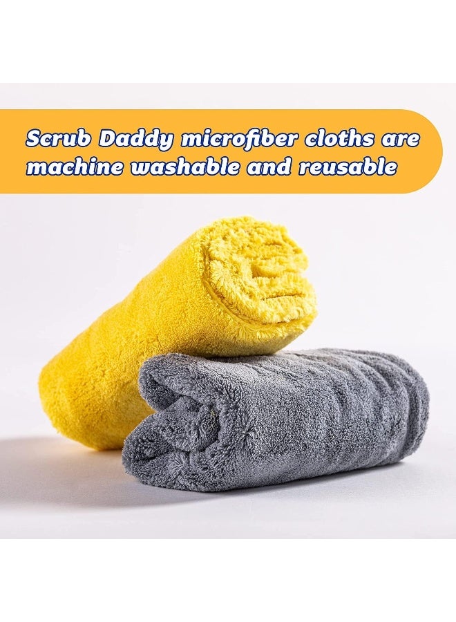 Scrub Daddy Microfiber Cloths - All Purpose Super Soft & Ultra Plush Microfiber Towels - Contains Grey & Yellow Cleaning Rags (2 Pack) - Image 3