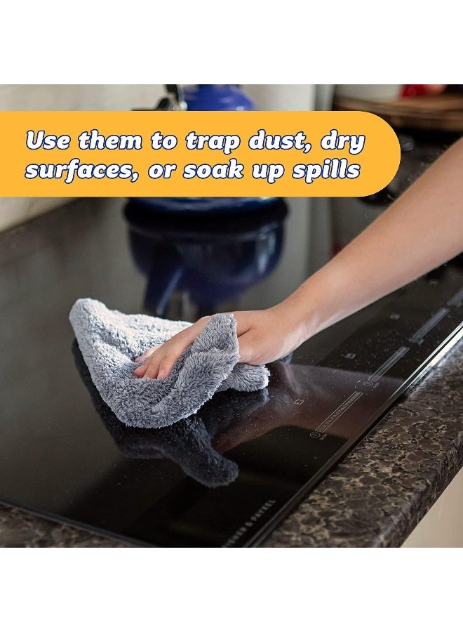 Scrub Daddy Microfiber Cloths - All Purpose Super Soft & Ultra Plush Microfiber Towels - Contains Grey & Yellow Cleaning Rags (2 Pack) - Image 4