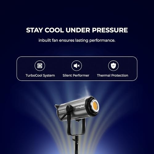 Digitek® (DCL-500 WBC Combo) 460W Bi-Color Continuous LED Video Light with 18cm Reflector, 2700K-6500K Color Temp, 42000 LM, Flash Speed 1-9s, 12 Special FX Effects, App Control, Ideal Studio Lighting - Image 5