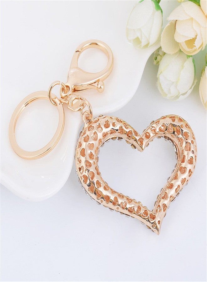 Bestdays Heart Shape Keychain Charm Pendant Handbag Bag Keychain Key Ring (Gold) - Image 4