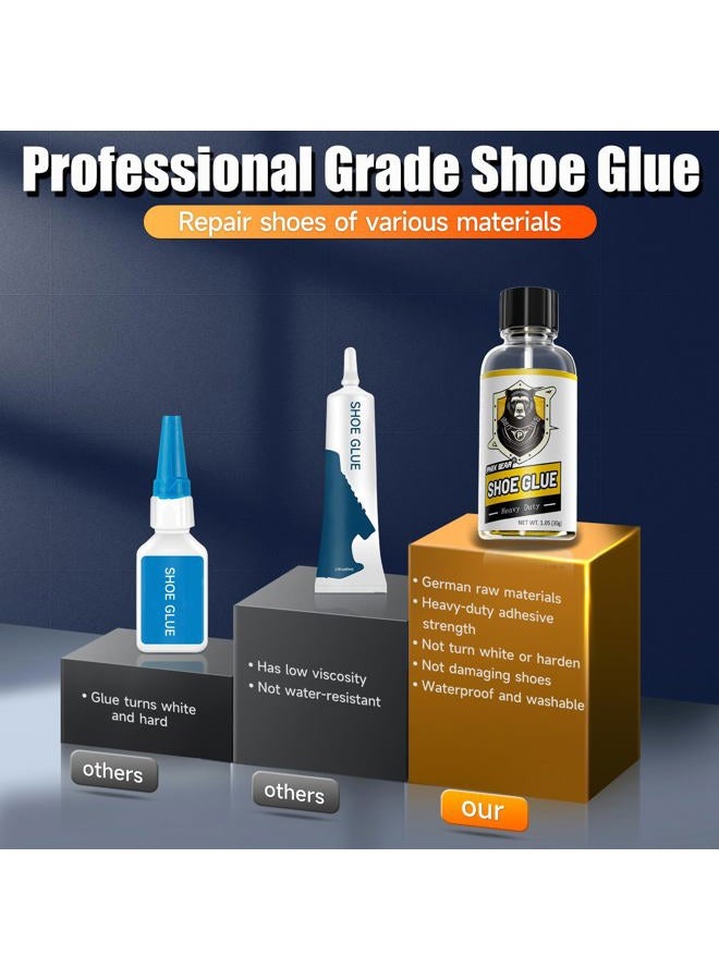 PHIXBEAR Professional Grade Shoe Glue Repair Adhesive, Heavy Duty Shoe Goo: Low Odor, No White, No Hard, 1.05 fl oz, Clear, 1.05oc - Image 4