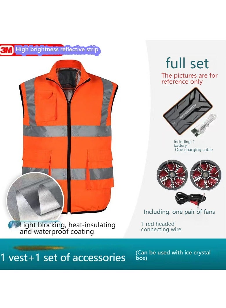 Generic Bright orange Cooling vest/NUDO 3M™ Industrial-Grade Dual-Mode Cooling Vest (UAE Special Edition)｜5800rpm Fans + Sandproof Design + ESMA Certified - Image 1