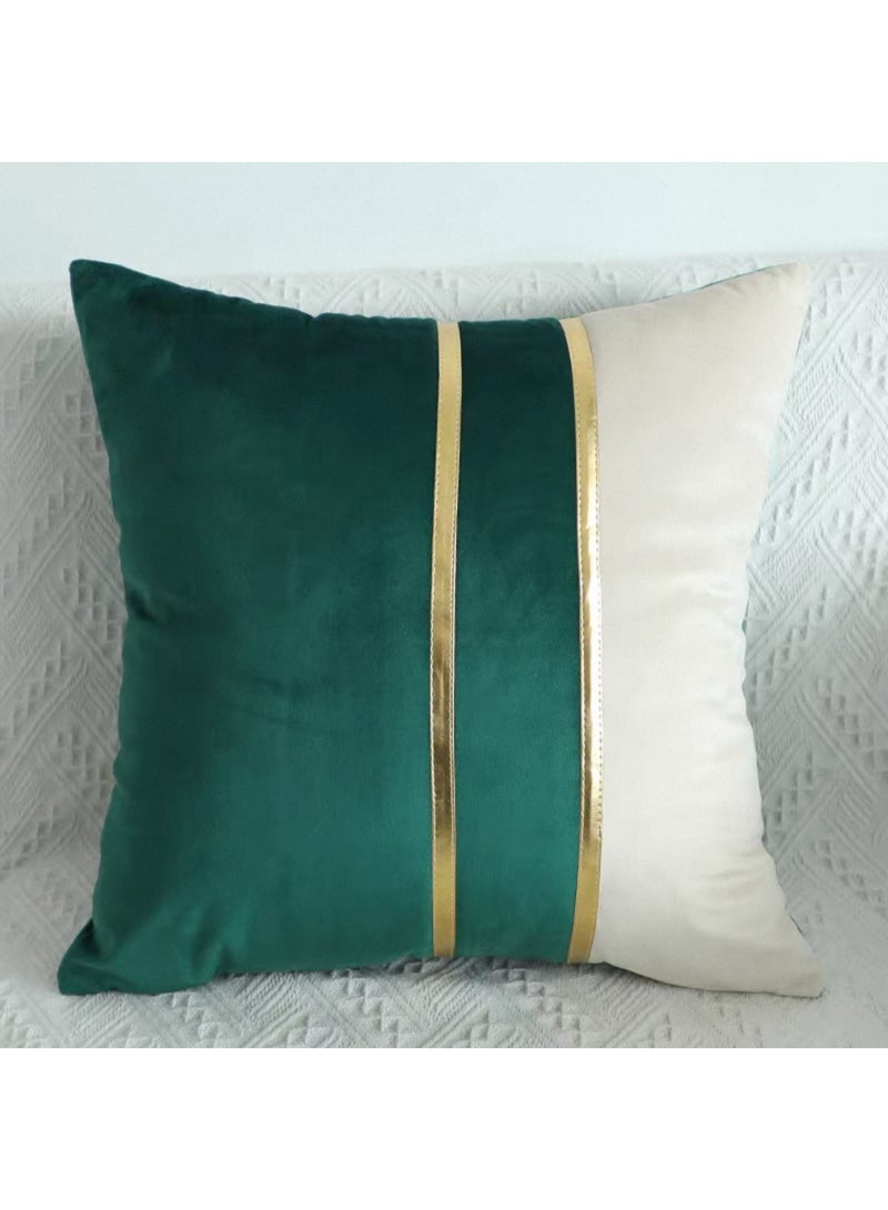 غطاءي وسائد بلونين أخضر وأبيض 45x45 سم مع إطار ذهبي هندسي - Image 2