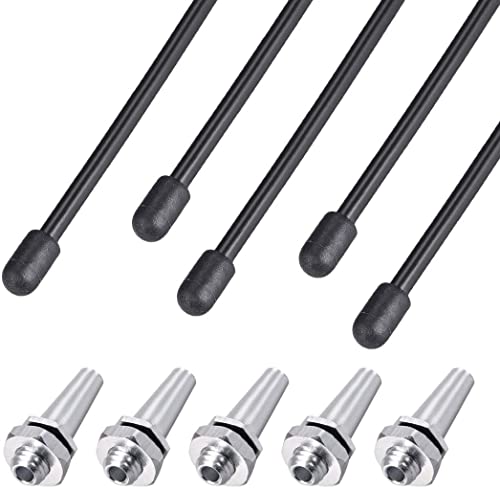 Heyiarbeit RC Antenna Tube Black with Siliver Mount and Cap for RC Boat 5pcs - Image 1
