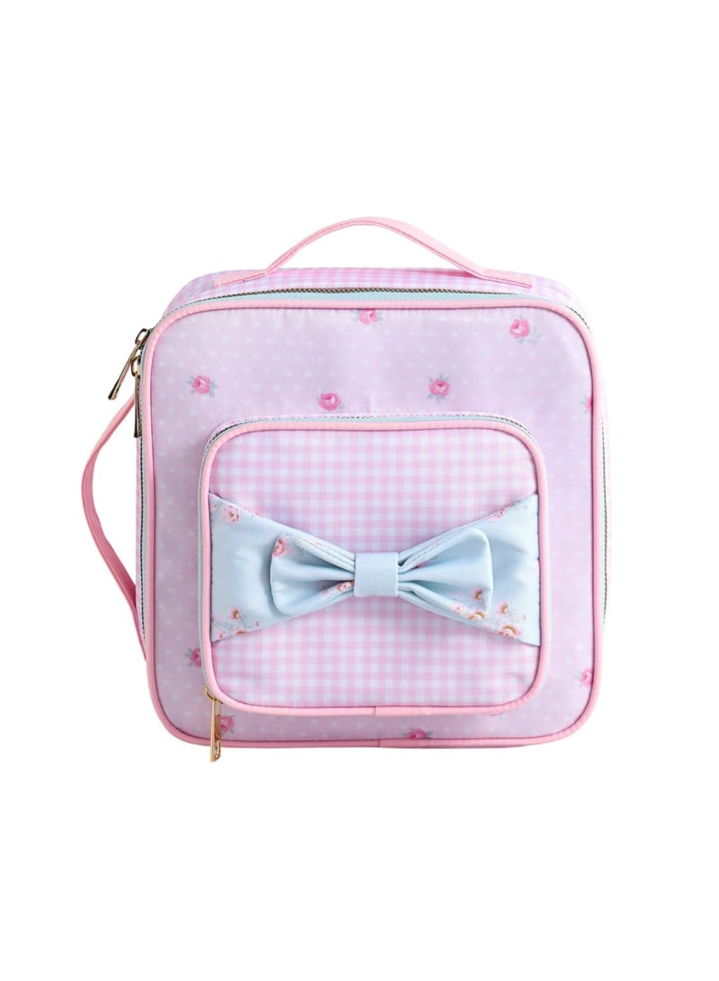 Girls Pink Floral Lunch Box – Insulated, Leakproof & Portable - Image 1