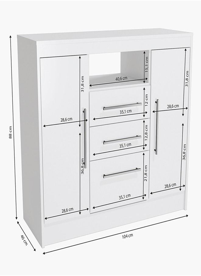 Home Box Londrina 3-Drawer 2-Door Young Dresser Without Mirror 104 x 88 x 40 cm  - Image 5