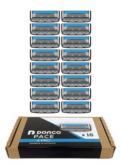 DORCO Pace 4 Pro Four Blade Razor Shaving System 16 Cartridges (No Handle)  - Image 2