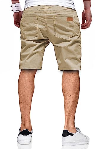JMIERR Mens Casual Shorts - Cotton Drawstring Summer Beach Stretch Waist Twill Chino Dress Golf Travel Essentials Shorts with Pockets Short Pants for Men 7 Inch Inseam, S, S1 Khaki 2 - Image 2