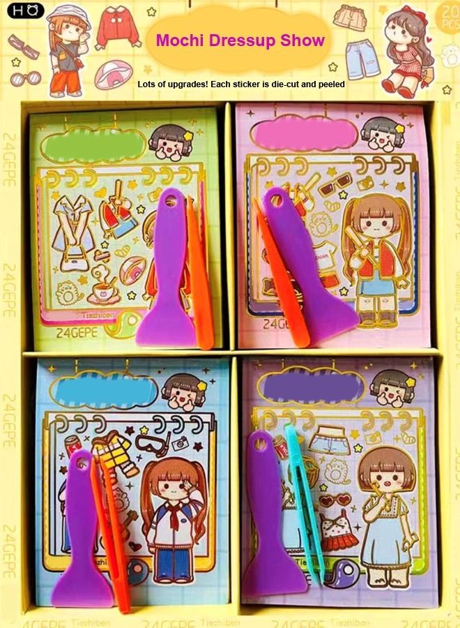 fashionhome 20 Pieces children's Favorite Decorative Mochi Dressup Show Character Cartoon Hero Shining Stickers Book for Kids - Image 1