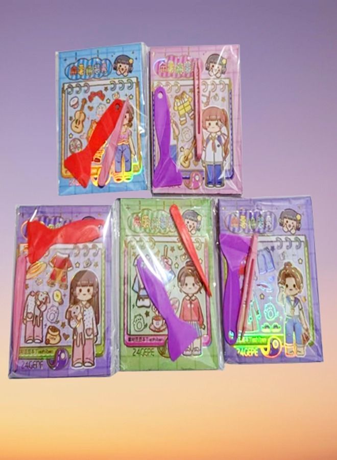 fashionhome 20 Pieces children's Favorite Decorative Mochi Dressup Show Character Cartoon Hero Shining Stickers Book for Kids - Image 5