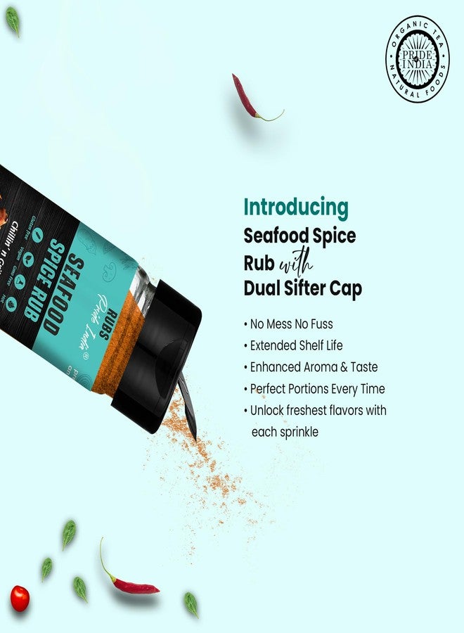 Pride Of India Seafood Spice Rub 2.3 oz (65 gm) w/Convenient Dual Sifter Cap Savory Salty All Purpose Seasoning |For Grilling Marinating Baking |Non-Bioengineered Vegan Gluten Free- Pride of India - Image 4