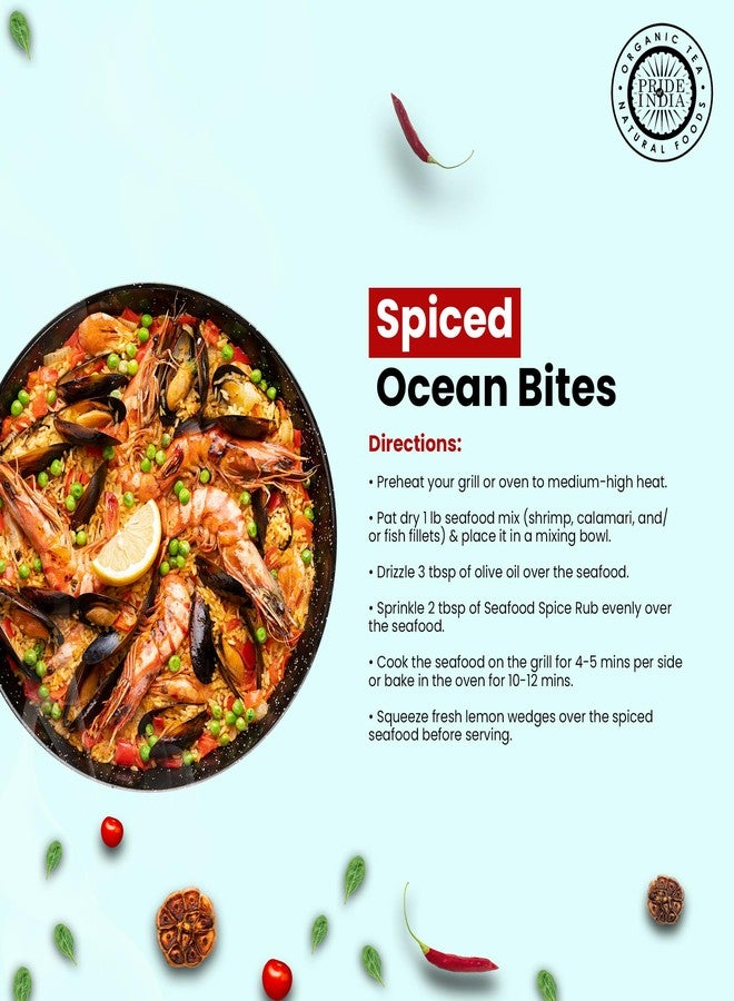 Pride Of India Seafood Spice Rub 2.3 oz (65 gm) w/Convenient Dual Sifter Cap Savory Salty All Purpose Seasoning |For Grilling Marinating Baking |Non-Bioengineered Vegan Gluten Free- Pride of India - Image 5