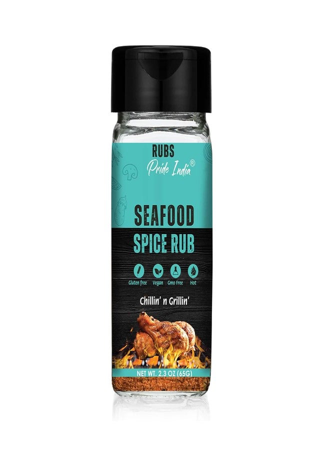 Pride Of India Seafood Spice Rub 2.3 oz (65 gm) w/Convenient Dual Sifter Cap Savory Salty All Purpose Seasoning |For Grilling Marinating Baking |Non-Bioengineered Vegan Gluten Free- Pride of India - Image 1