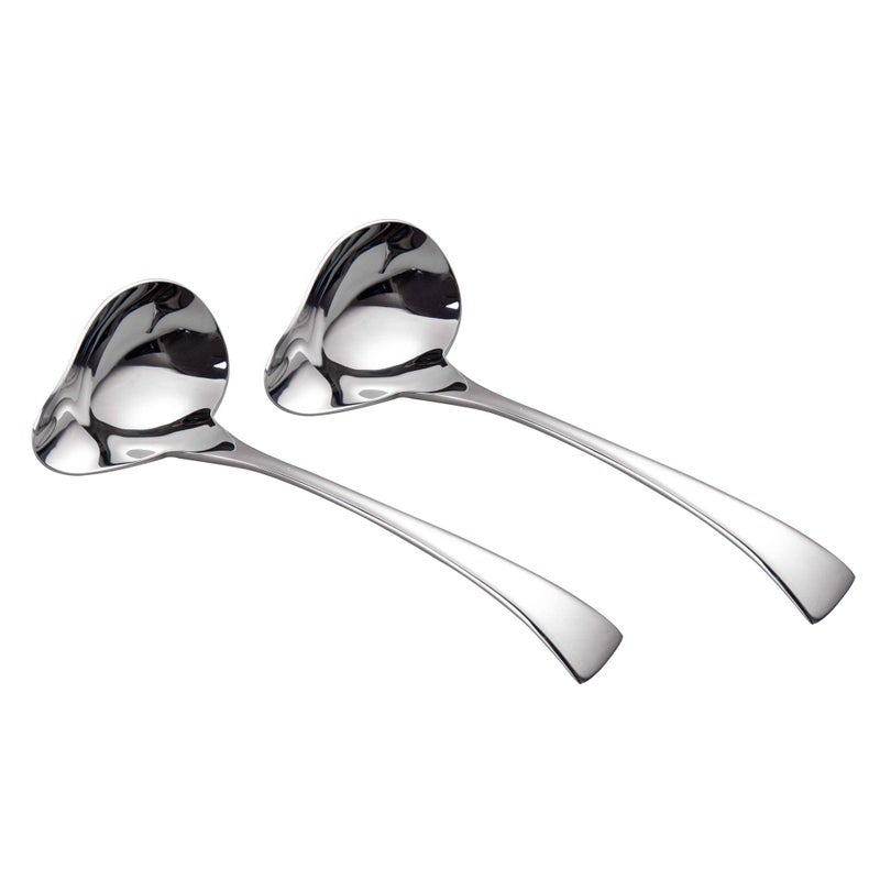 IMEEA 7inch Small Gravy Ladle 1810 Stainless Steel Soup Ladle with Spout for Sauces Set of 2