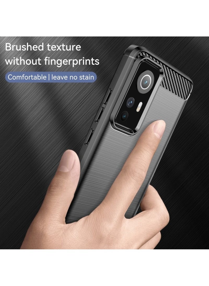 Cover Xiaomi Redmi Note 12S 4G , - Protection Brushed Carbon Fiber Cover Shockproof - Anti-Scratch Case Slip-Resistant - Black  - Image 2
