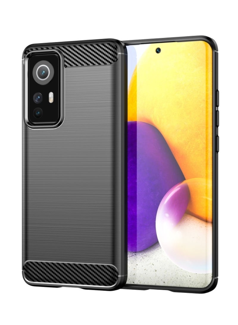 Cover Xiaomi Redmi Note 12S 4G , - Protection Brushed Carbon Fiber Cover Shockproof - Anti-Scratch Case Slip-Resistant - Black  - Image 1