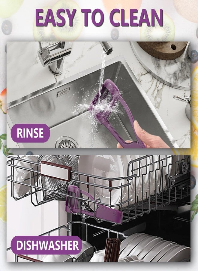 قطاعة عنب من لوفان للأطفال من عمر 1 إلى 3 سنوات، أداة مطبخ لتقطيع العنب للخضراوات وسلطة الفاكهة وتزيين الكيك، أداة تقطيع الطماطم الصغيرة المصنوعة من الفولاذ المقاوم للصدأ لتقطيع الكرز والفراولة والتوت الأزرق - أرجواني - Image 5