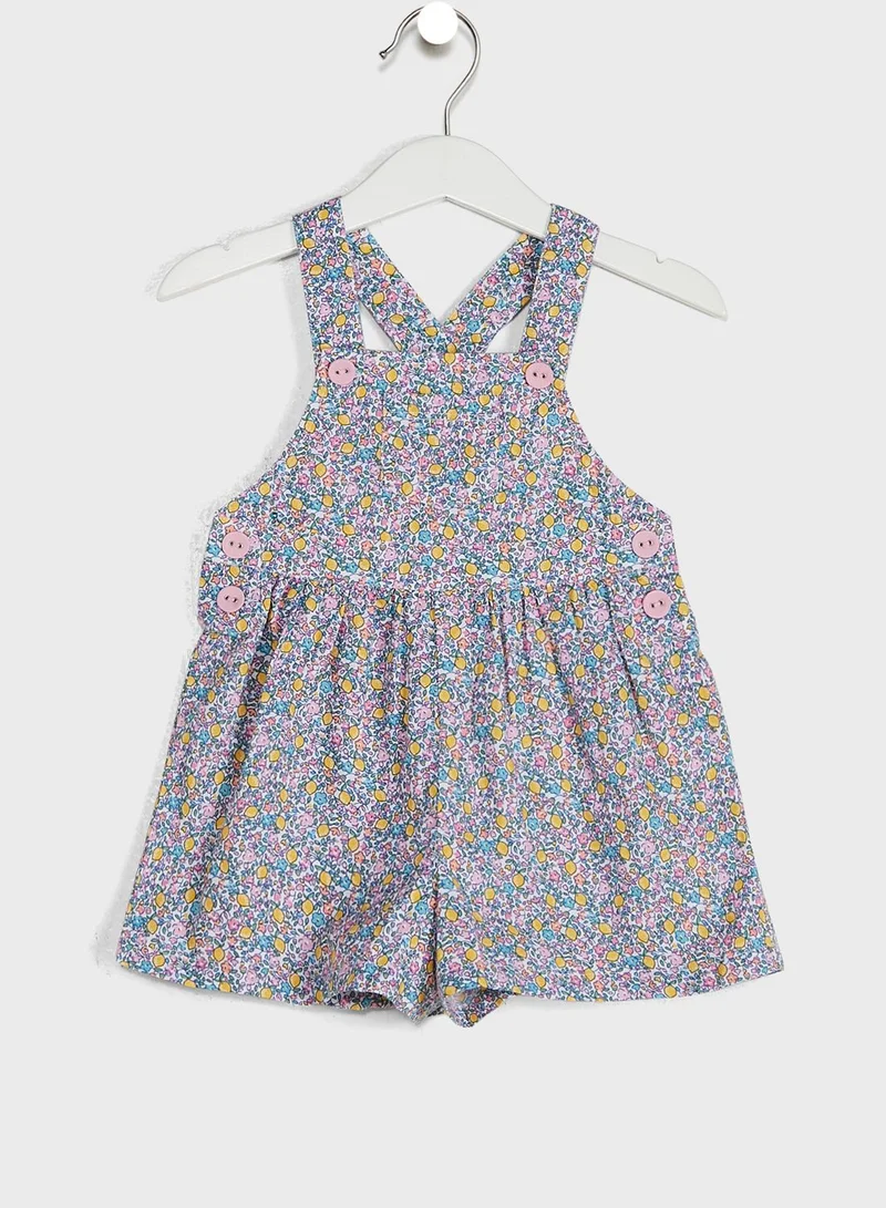 JoJo Maman Bebe Lemon Ditsy Print Culotte Dungaree