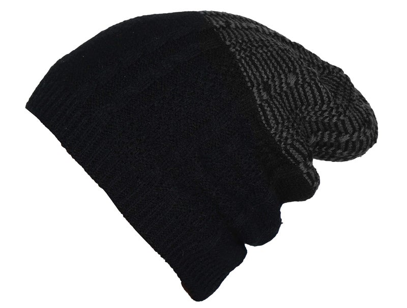 FabSeasons Unisex Acrylic Woolen Winter Skull Cap Black - Image 3