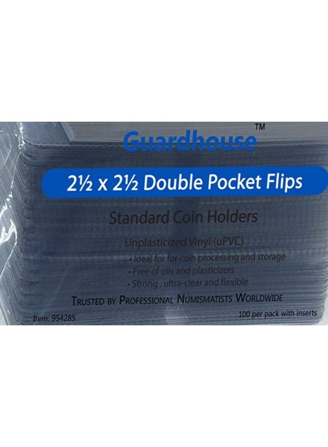 Guardhouse 2.5 x 2.5 Double-Pocket Unplasticized Coin Flips Pack of 100 with Inserts - Image 2